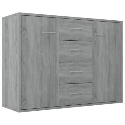 Dressoir 88x30x65 cm bewerkt hout grijs sonoma eikenkleurig