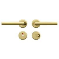 AXA AXA Curve klik deurkruk Milan op rozet met toilet-/badkamersluiting- aluminium/goud - thumbnail