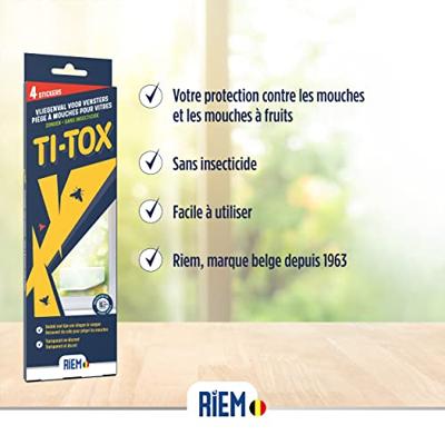 Riem Ti-Tox anti-vliegensticker, transparant, 4 stuks