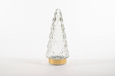 Tree Glass 10,5 x 24,5 cm Clear With Golden Base 10Led 3 x a Anna's Collection - Annas collection
