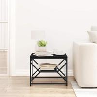 Salontafel Zwart eiken 51 x 50 x 40 cm Engineered hout en staal - thumbnail