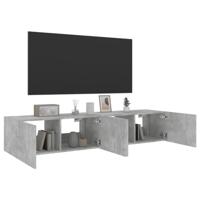 Tv-wandmeubels met LED-verlichting 2 st 80x35x31 cm betongrijs - thumbnail