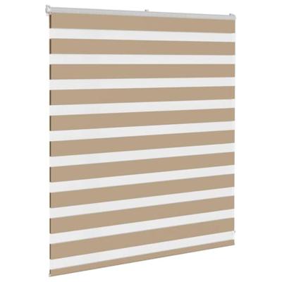 VidaXL Zebra blind 125x100 cm stofbreedte 120,9 cm polyester zandbruin