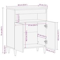 Dressoir 60x33x75 cm massief mangohout - thumbnail