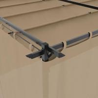 Prieel met gordijnen 6x3 m staal taupe - thumbnail