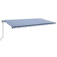 Luifel automatisch met LED en windsensor 600x300 cm blauw wit - thumbnail