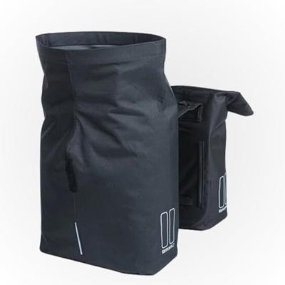 Dubbele fietstas Basil City MIK 28-32 liter - zwart