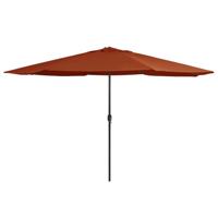 VidaXL Parasol met metalen paal 390 cm terracottakleurig - thumbnail