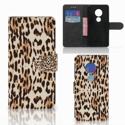 Motorola Moto G7 Play | Telefoonhoesje | Met pasjeshouder | Leopard Motorola Moto G7 Play | Telefoonhoesje | Met pasjeshouder | Leopard