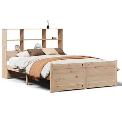 Bed met boekenkast zonder matras massief grenenhout 140x200 cm - thumbnail