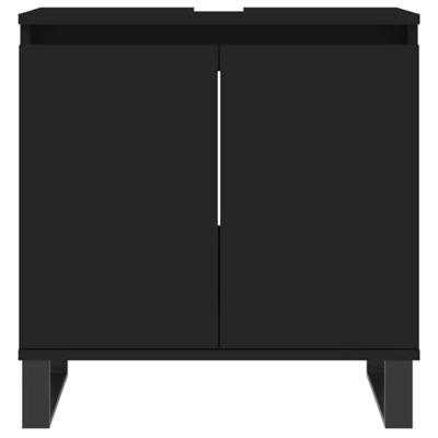 Badkamerkast 58x33x60 cm bewerkt hout zwart