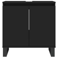 Badkamerkast 58x33x60 cm bewerkt hout zwart - thumbnail