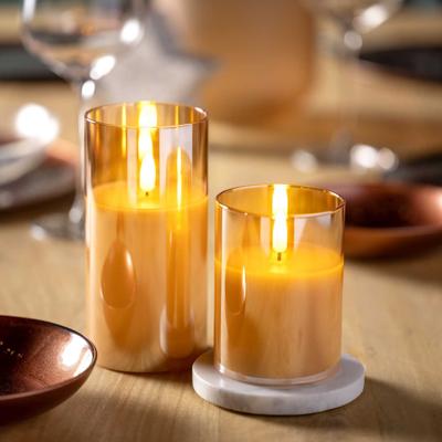 Leonardo Autentico Kaars 10 x 8 cm met ledverlichting goud