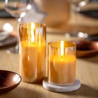 Leonardo Autentico Kaars 10 x 8 cm met ledverlichting goud - thumbnail