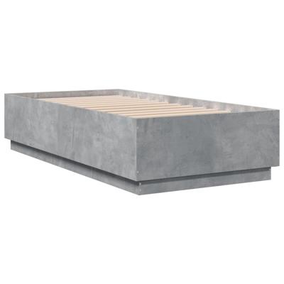 Bedframe bewerkt hout betongrijs 135x190 cm