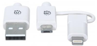 Manhattan Micro-USB-oplaadkabel voor Apple en Android apparaat wit