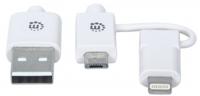 Manhattan Micro-USB-oplaadkabel voor Apple en Android apparaat wit - thumbnail