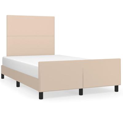 Bedframe zonder matras 120x190 cm kunstleer cappuccinokleurig
