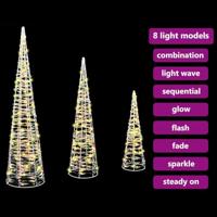 Kerstboom met 90 LED 3 pcs Warmwit 40 cm 60 cm 80 cm PET - thumbnail