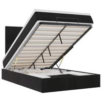 Ottoman bed met matrassen en LED's 120x200cm fluweel zwart - thumbnail