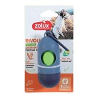 Zolux bvk poepzakhouder + 15 poepzakjes blauw - thumbnail
