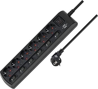 Brennenstuhl stekkerdoos | 6-voudig | met 2 meter kabel | zwart - 1153110116
