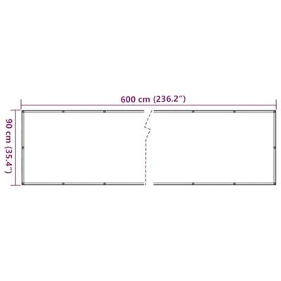 VidaXL Balkonscherm 600x90 cm pvc antracietkleurig