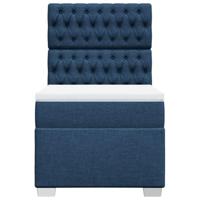 Boxspring met matras stof blauw 100x200 cm - thumbnail