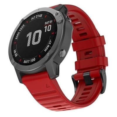 By Qubix - Siliconen bandje - Rood - Compatible met Garmin Fenix 8-51mm - Compatible Garmin bandje