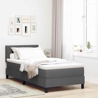 Boxspring bed met matras Donkergrijs 90 x 200 cm Stof - thumbnail