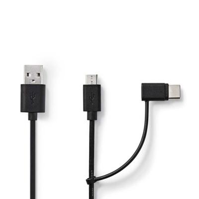 Nedis CCGL60610BK10 USB-kabel 1 m USB 2.0 USB A USB C/Micro-USB B Zwart Nedis CCGL60610BK10 USB-kabel 1 m USB 2.0 USB A USB C/Micro-USB B Zwart