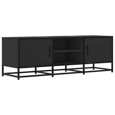 Tv-meubel 120x35x41 cm bewerkt hout en metaal zwart