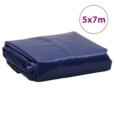 VidaXL Dekzeil 650 g/m² 5x7 m blauw VidaXL Dekzeil 650 g/m² 5x7 m blauw