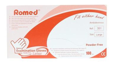 Romed Handschoen Latex Poedervrij Large Romed Handschoen Latex Poedervrij Large