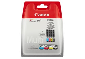 Canon CLI-551 inktcartridge 4 stuk(s) Origineel Normaal rendement Zwart, Cyaan, Magenta, Geel Canon CLI-551 inktcartridge 4 stuk(s) Origineel Normaal rendement Zwart, Cyaan, Magenta, Geel