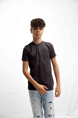 Vingino x Messi Jipper Halfzip T-Shirt Kids Donkergrijs - Maat 176 - Kleur: Donkergrijs | Soccerfanshop