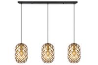 Lucide WOLFRAM - Hanglamp - 3xE27 - Mat Goud / Messing - thumbnail