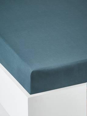 Effen hoeslaken kind Oeko-Tex® marineblauw