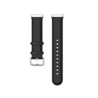 Fitbit Versa 3/4 & Sense 1/2 leren bandje - Zwart - thumbnail