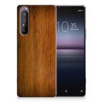 Sony Xperia 1 II Bumper Hoesje Donker Hout - thumbnail