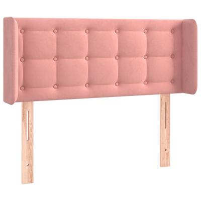 Hoofdbord met randen 93x16x78/88 cm fluweel roze