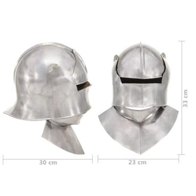 VidaXL Ridderhelm middeleeuws replica larp staal zilverkleurig