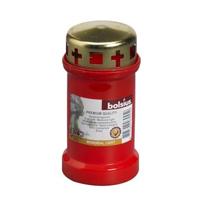 Bolsius herdenkingslicht met deksel rood