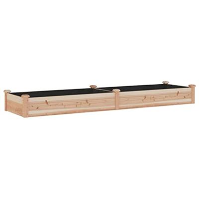 VidaXL Plantenbak verhoogd met voering 240x60x25 cm massief vurenhout