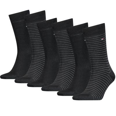 Tommy Hilfiger Sokken Heren 6-pack Small Stripe Black-43/46