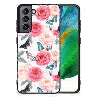 Samsung Galaxy S21FE Bloemen Hoesje Butterfly Roses - thumbnail