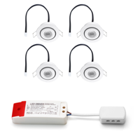 Set LED-inbouwspot Piccolo wit 3W dimbaar IP44 3-6 stuks - thumbnail