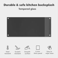 VidaXL Keuken spatscherm donkergrijs 90 x 40 cm gehard glas - thumbnail