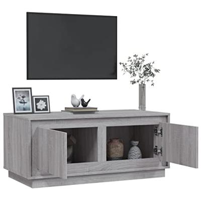 Salontafel 102x50x44 cm bewerkt hout grijs sonoma eikenkleurig
