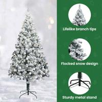 Kunstkerstboom met 300 LED Wit 180 cm PVC en Staal en Kunststof - thumbnail